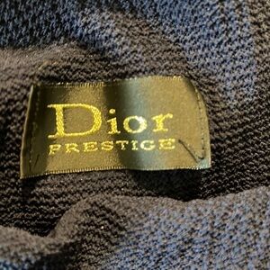 Vintage Dior Prestige waffle knit material in blue scarf.